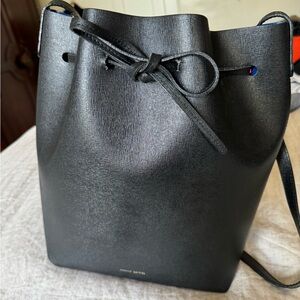 Mansur Graviel Black Saffiano Bucket Bag